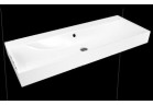 Umývadlo na stěnu Kaldewei Silenio 1200 x 460 x 120 mm, oceľový, biela, z prepadom, powierzchnia uszlachetniona