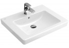 Umývadlo obdĺžniková Villeroy & Boch 2.0 na stěnu, biela alpin CeramicPlus, 60 x 47 cm, v strede otvor na batériu