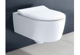 Závesné wc Villeroy&Boch Avento 530x370 bez splachovacieho kruhu spolu s pozvoľným sklápaním sedadlo cienką, biela