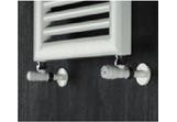 Súprava zaworów Irsap termostatických rohový, łącznik oceľový - biely