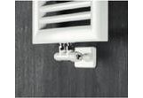 Ventil s termostatom Irsap 50 mm po osi rohový - biely