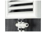 Ventil s termostatom Irsap 50 mm po osi rovný - biely