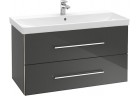 Skrinka podumývadlová Villeroy & Boch Avento kryształowy šedý, 96,7 x 52 x 44,7 cm, 2 szuflady