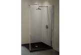 Sprchový kút druhu walk-in prístenná Novellini Kuadra H 67-70 cm, profil chróm, sklo číre