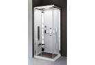 Sprchový kút Novellini Nexis 1 90x90x234 cm so stropom, saunou a hornou sprchou - Povrchová úprava biela