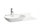 Umývadlo na stěnu 900 x 450 mm SaphirKeramik s policou s pravé stronie s otvorom pre batériu Laufen INO