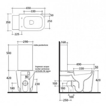 Misa kombi stojaca Wc 650 x 350 x 420 mm Galassia MEG11 - sanitbuy.pl